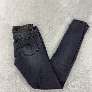 R13 Jeans Women's Size 24x28 Kate Skinny Black Denim Jeans Made in Italy